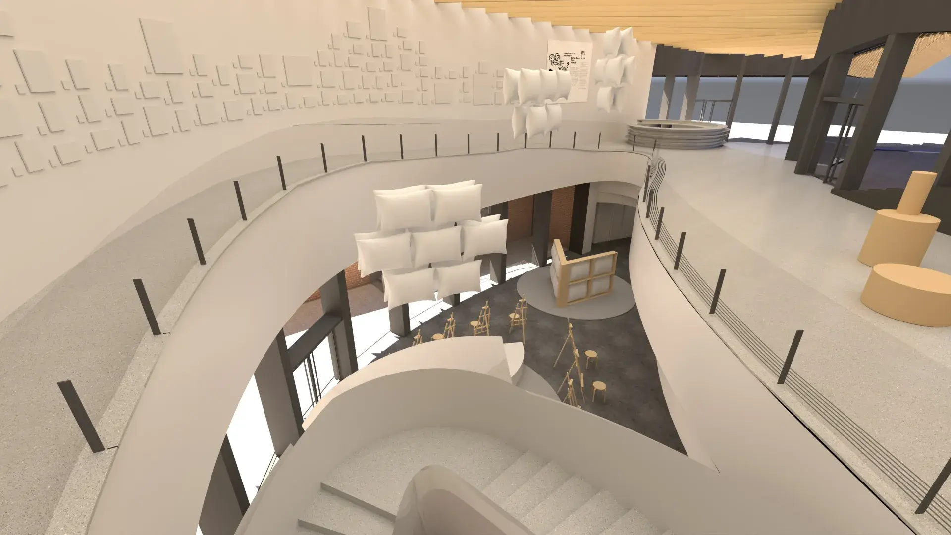 05 勤美術館2026春季展 創作場域【自由畫室】透過角色轉換讓觀眾體驗藝術的流動。示意圖