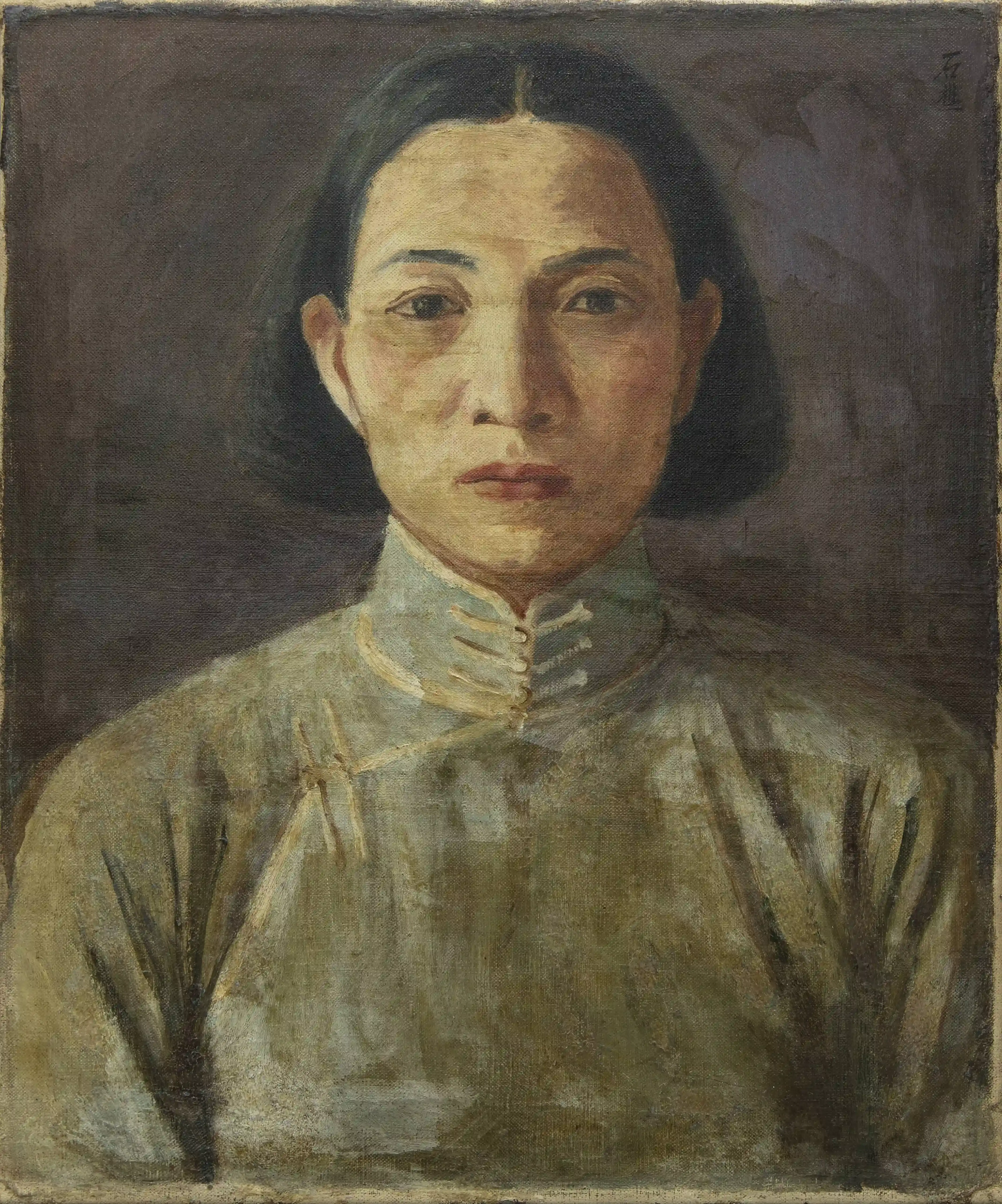 李石樵〈黃火定妻李寶肖像〉 年代未詳 油彩、畫布 45 × 38 Cm 圖片來源：私人收藏