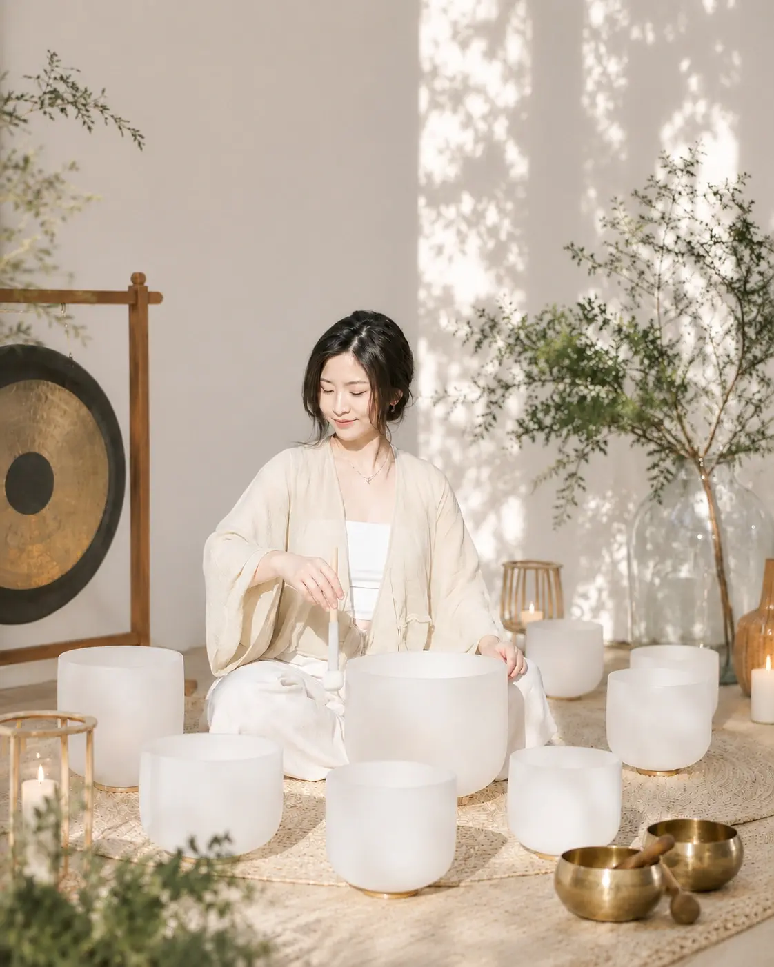 S敲水晶缽